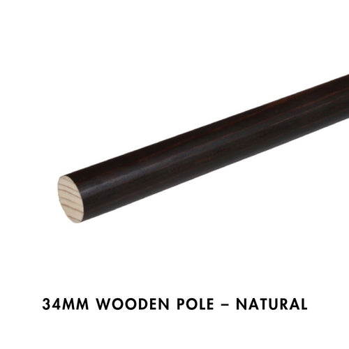 34mm Wooden Pole – Mahogany