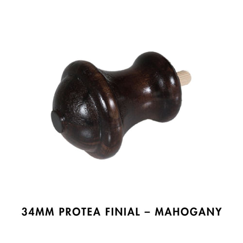 34mm Protea Finial – Mahogany