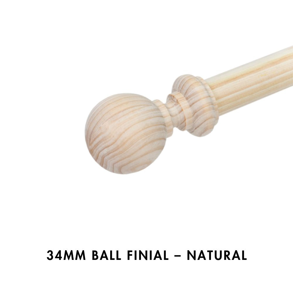 34mm Ball Finial – Natural