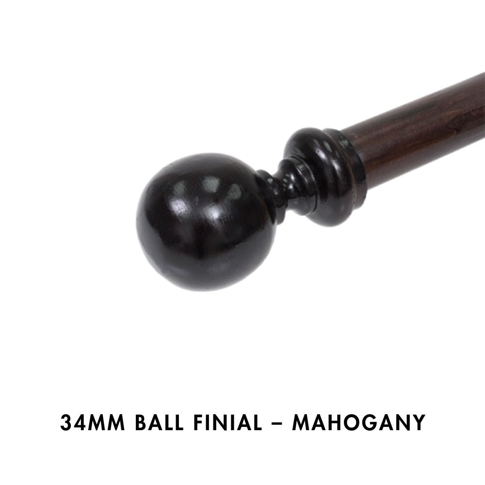 34mm Ball Finial – Mahogany
