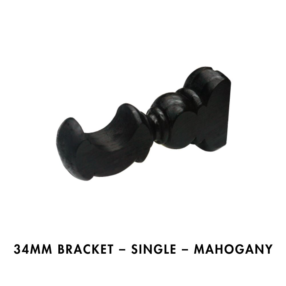 34mm Bracket – Single – Mahogany