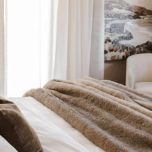 Load image into Gallery viewer, Gobi Fur in Saddle | Oversized Faux Fur Throw