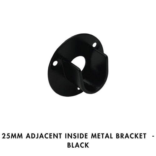 25MM Adjacent Inside Metal bracket - Black
