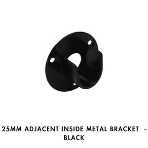25MM Adjacent Inside Metal bracket - Black