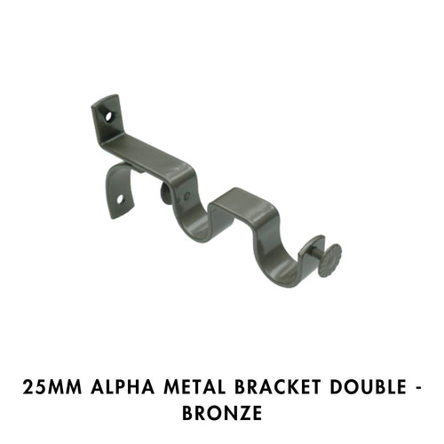 25mm Alpha Metal Bracket Double – Bronze