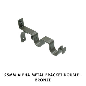 25mm Alpha Metal Bracket Double – Bronze