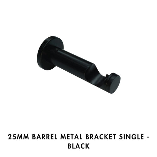 25mm Barrel Metal Bracket Single – Black
