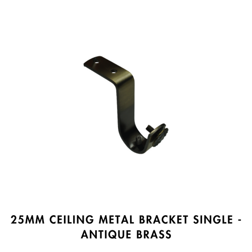 25mm Ceiling Metal Bracket – Single – Antique Brass