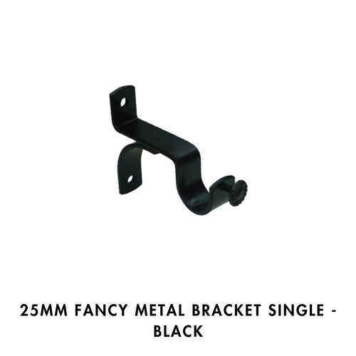 25MM Fancy Metal Bracket Single - Black