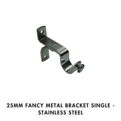 25mm Fancy Metal Bracket – Single – Stainless Steel