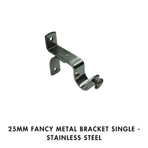 25mm Fancy Metal Bracket – Single – Stainless Steel