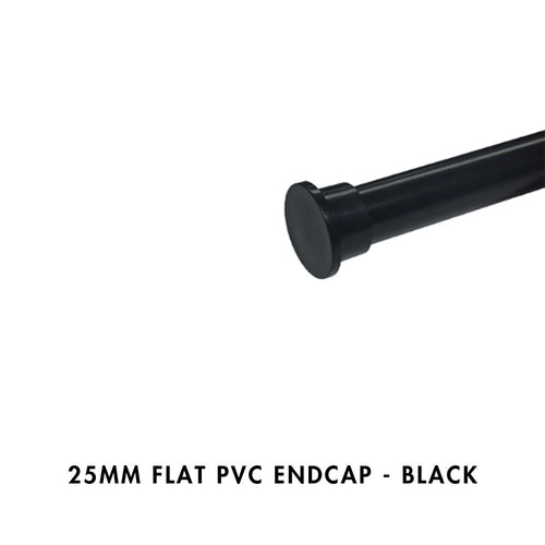 25MM Flat PVC Endcap - Black