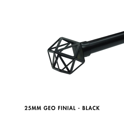 25MM Geo Finial - Black
