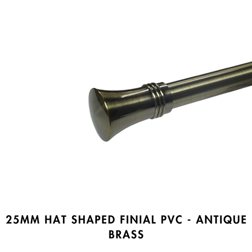 25mm Hat Shape Finial PVC – Antique Brass