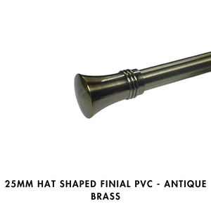 25mm Hat Shape Finial PVC – Antique Brass