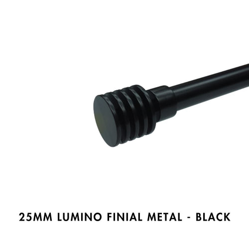25MM Lumino Finial Metal - Black