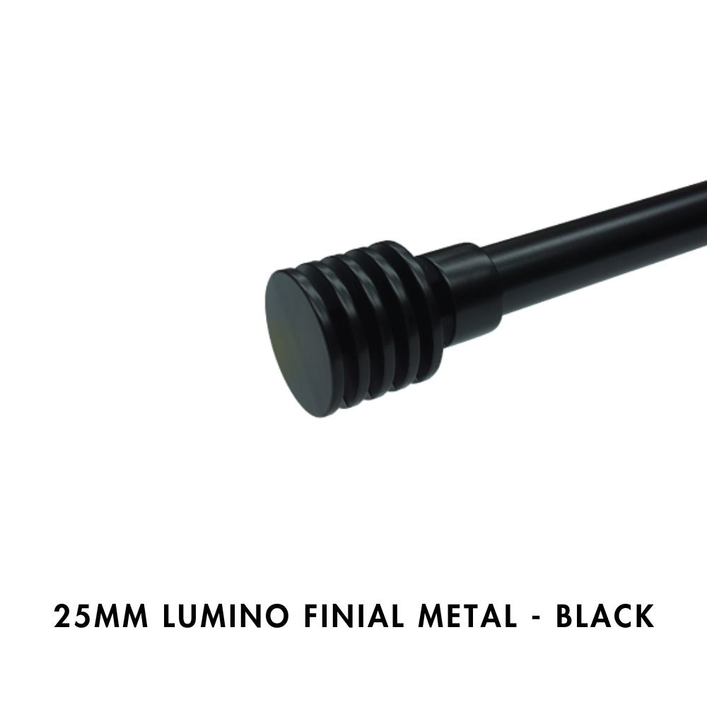 25MM Lumino Finial Metal - Black