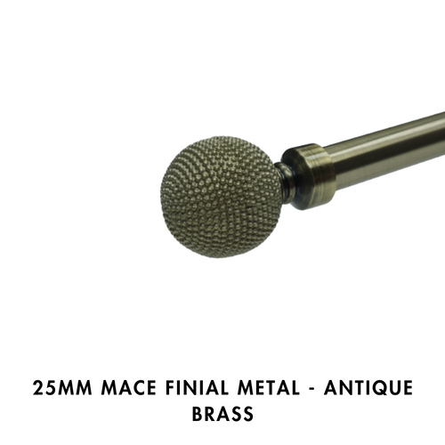 25mm Mace Finial Metal – Antique Brass
