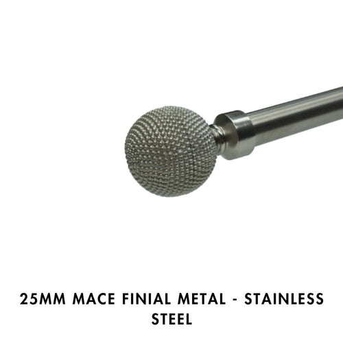 25mm Mace Finial Metal – Stainless Steel (2pc)