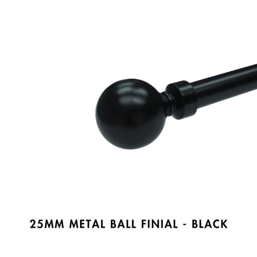 25MM Metal Ball Finial - Black