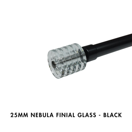 25mm Nebula Finial Glass – Black