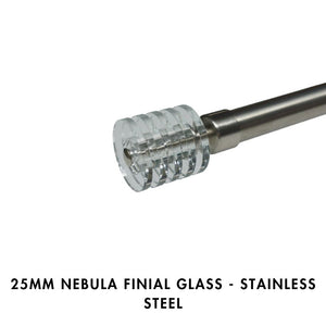 25mm Nebula Finial Glass – Stainless Steel (2pc)