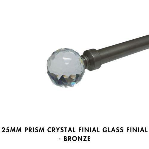 25mm Prism Crystal Finial Glass – Bronze