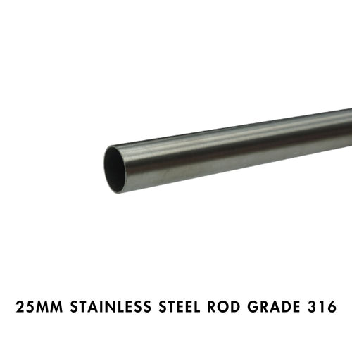 25mm Stainless Steel Rod - Grade 316
