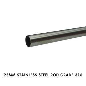 25mm Stainless Steel Rod - Grade 316