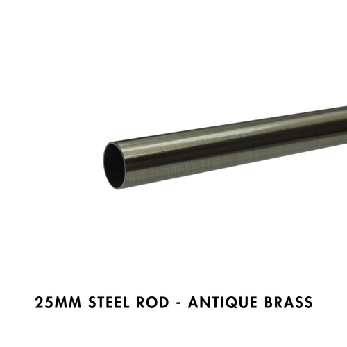 25mm Steel Rods – Antique Brass