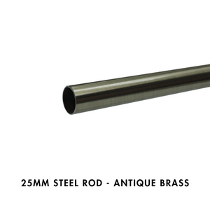 25mm Steel Rods – Antique Brass