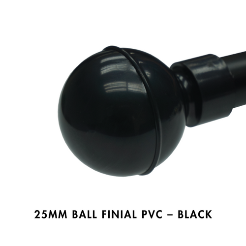 25mm Ball Finial PVC – Black