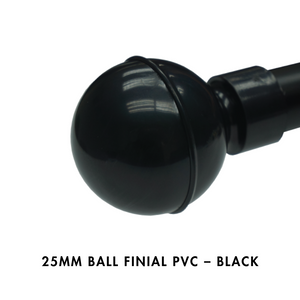 25mm Ball Finial PVC – Black
