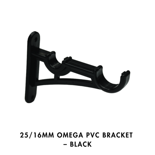 25/16mm Omega PVC Bracket – Black