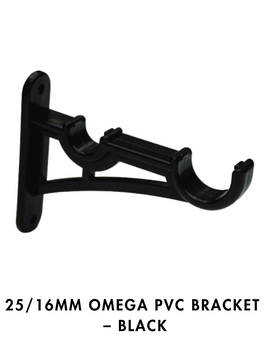 25/16mm Omega PVC Bracket – Black