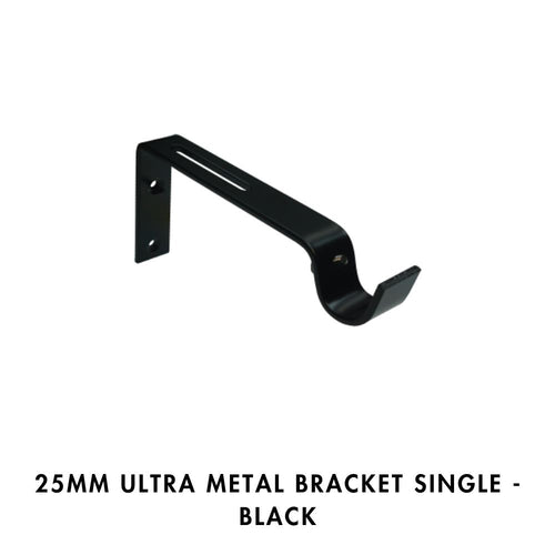 25MM Ultra Metal Bracket Single - Black