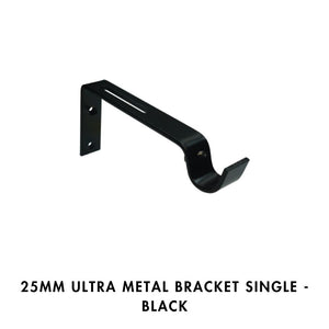 25MM Ultra Metal Bracket Single - Black