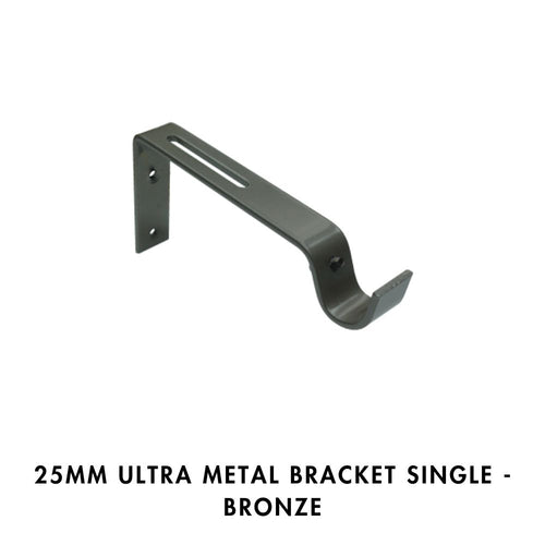 25mm Ultra Metal Bracket Single – Bronze