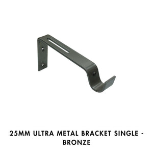 25mm Ultra Metal Bracket Single – Bronze