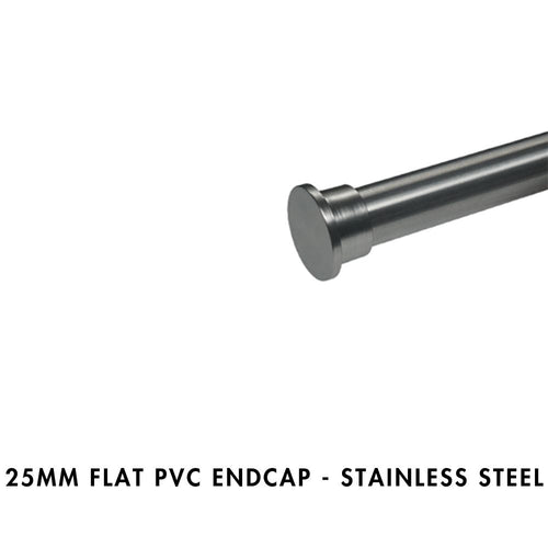 25mm Flat PVC Endcap – Stainless Steel