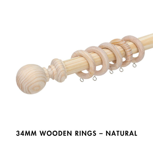 34mm Wooden Rings – Natural