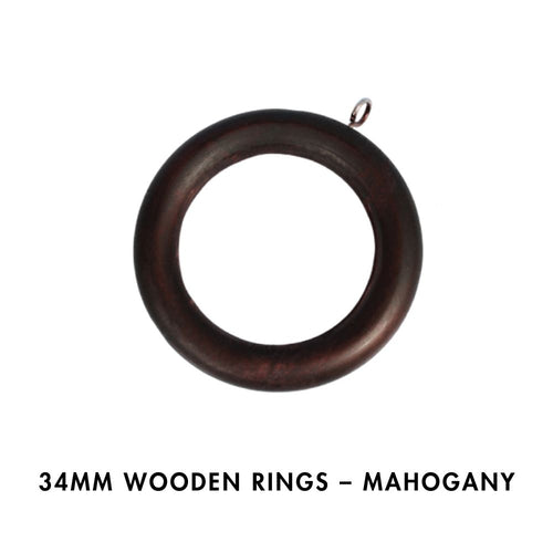 34mm Wooden Rings – Mahogany