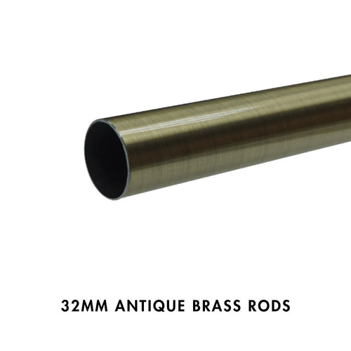 32mm Steel Rods – Antique Brass