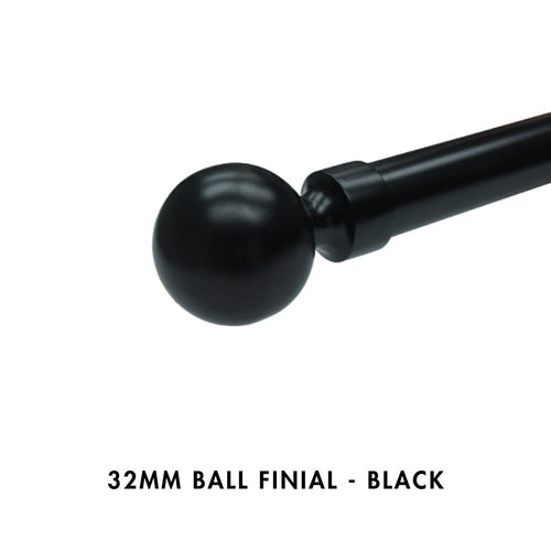 Pair of 32mm Metal Ball Finials – Black