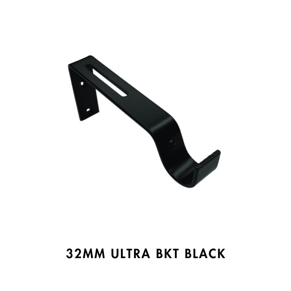 32/32mm Pair of Double Flat Brackets – Black