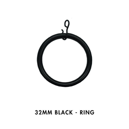 Ten 32mm Metal Rings – Black