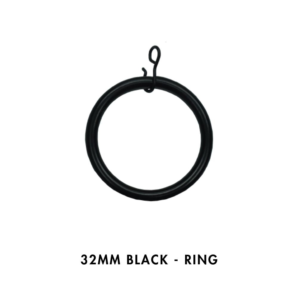 Ten 32mm Metal Rings – Black