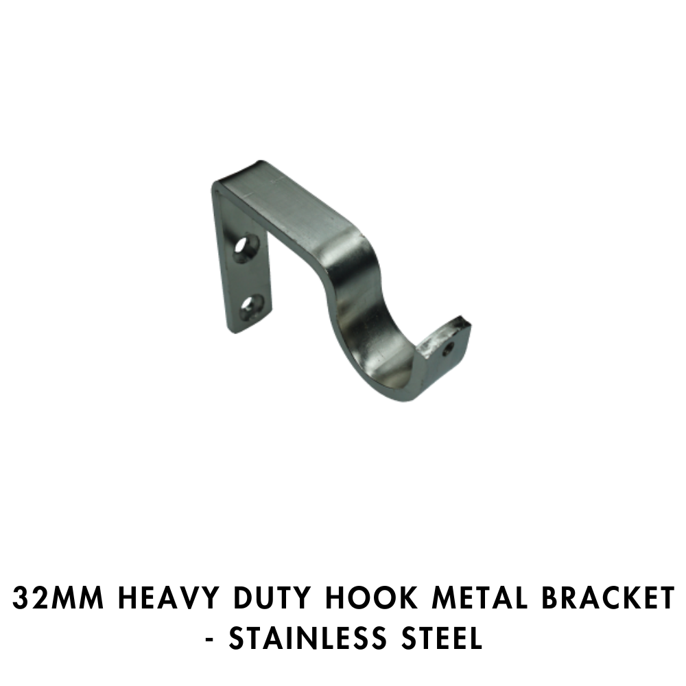 32mm Heavy Duty Hook Metal Bracket – Stainless Steel