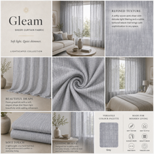 Load image into Gallery viewer, Gleam C Sheer Curtaining Fabric
