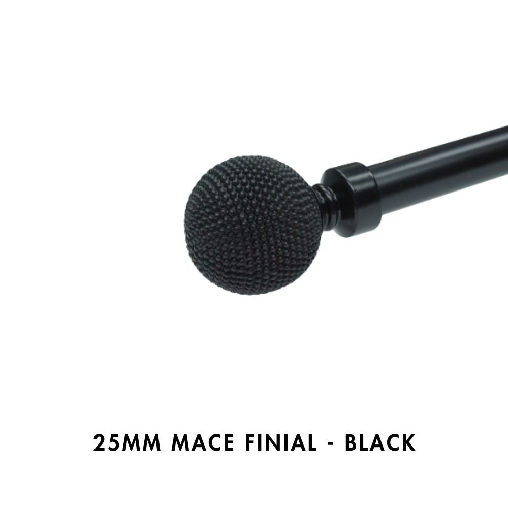 25mm Pair of Mace Finials – Black